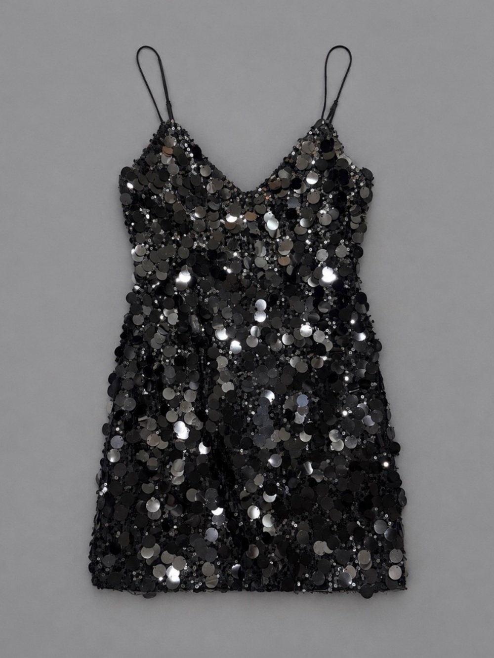 MESHki Black Sequin Mini Dress – Size M